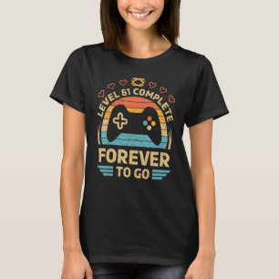 Camiseta 61º aniversário do casamento Vídeo Gamer Nível 61