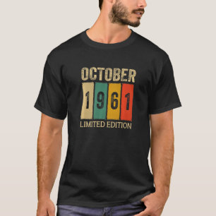 Camiseta 61 anos Vintage outubro de 1961 outubro Aniversári