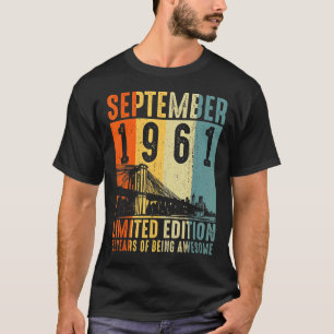 Camiseta 61ruas Aniversário Vintage Setembro 1961 61 Anos