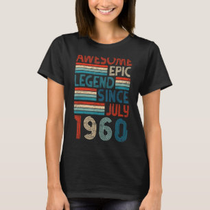 Camiseta 62º Aniversário Legenda Epic Incrível Desde Julho 
