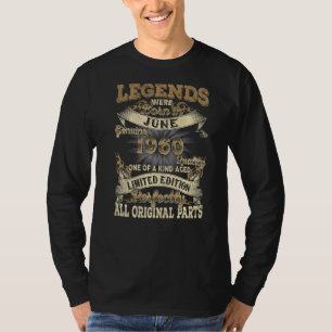 Camiseta 62º Aniversário Legendas Nascer junho 1960 Vintage