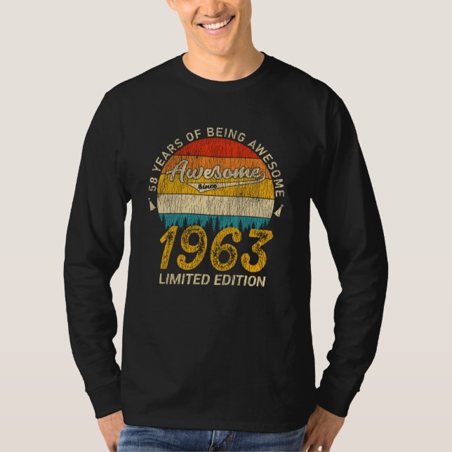 Camiseta 62 anos de idade 1963 Retro Incrível 62º presente  (Frente)