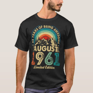 Camiseta 62 anos de idade incrível desde agosto de 1961 62º