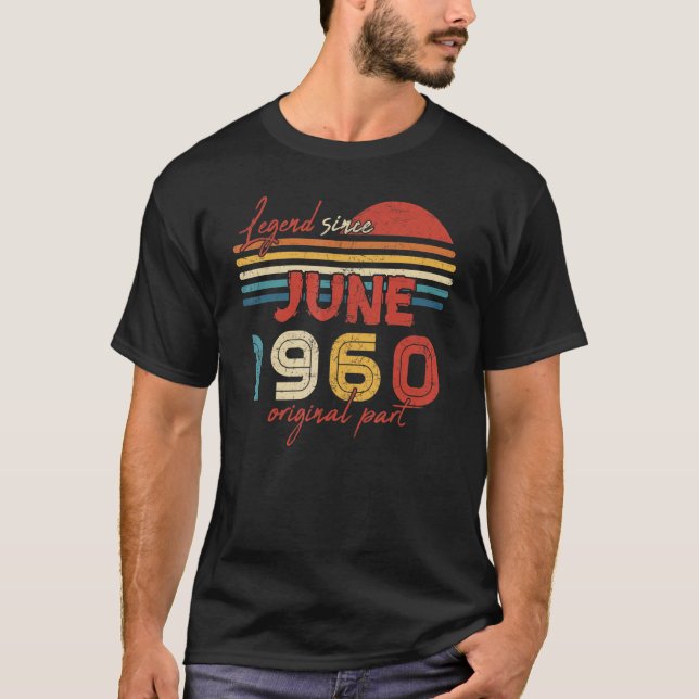 Camiseta 62 Legenda de Aniversário Desde junho de 1960 Part (Frente)