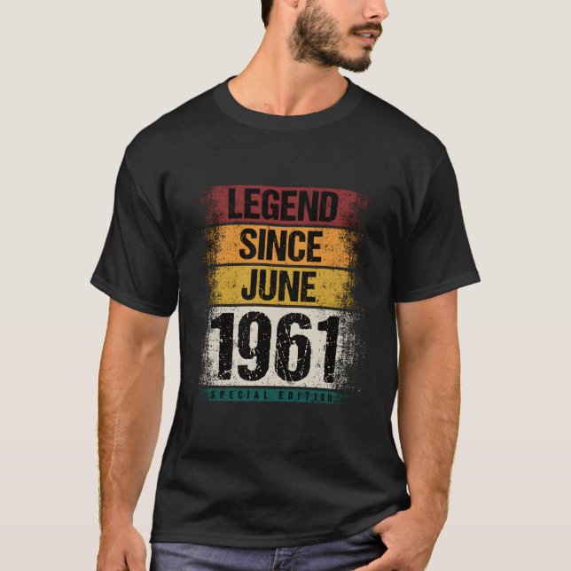 Camiseta 62 Nasceres De Junho De 1961 62Nd Decoração (Frente)