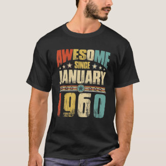 Camiseta 62Nd Birthday Gift Awesome Since January 1960 62 Y