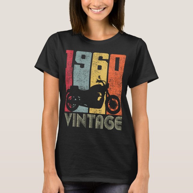 Camiseta 63º aniversário Biker Vintage 1960 (Frente)
