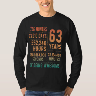 Camiseta 63º Aniversário Homens Mulheres Engraçadas 63 Anos