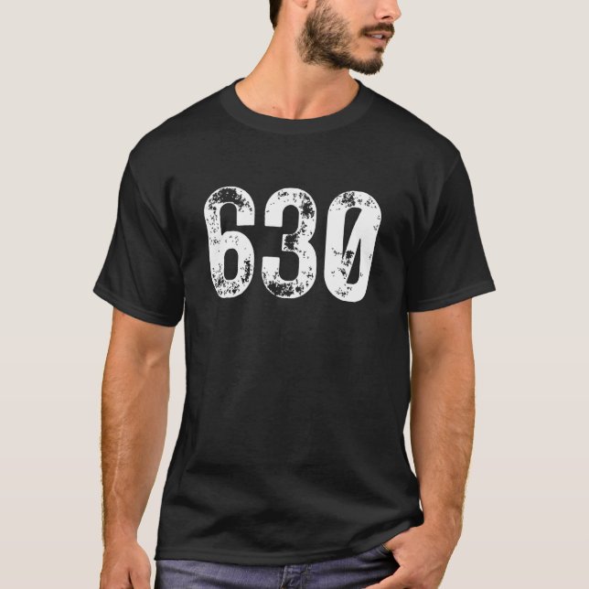 Camiseta 630 Area Code Aurora IL Mobile Telephone Area Code (Frente)