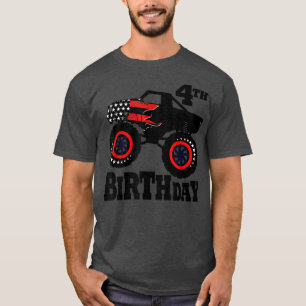 Camiseta 631J Caminhão de Bandeira Americano 4.º Aniversári