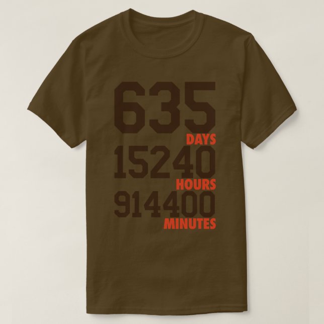 Camiseta 635 dias castanho-laranja (Frente do Design)