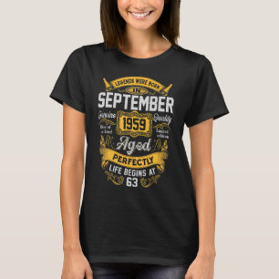 Camiseta 63. º aniversário 63 anos Nascer de lendas em sete
