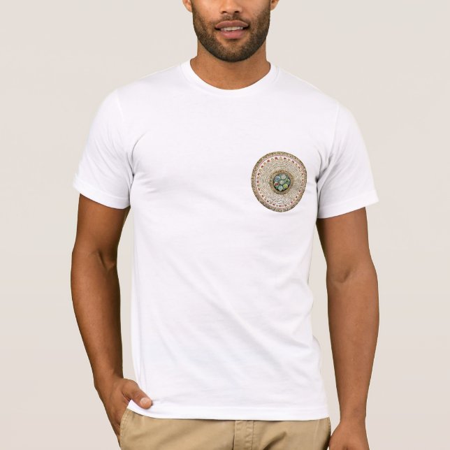 Camiseta [63.3] Round Tibetano "OM" Mantra Mandala (Frente)