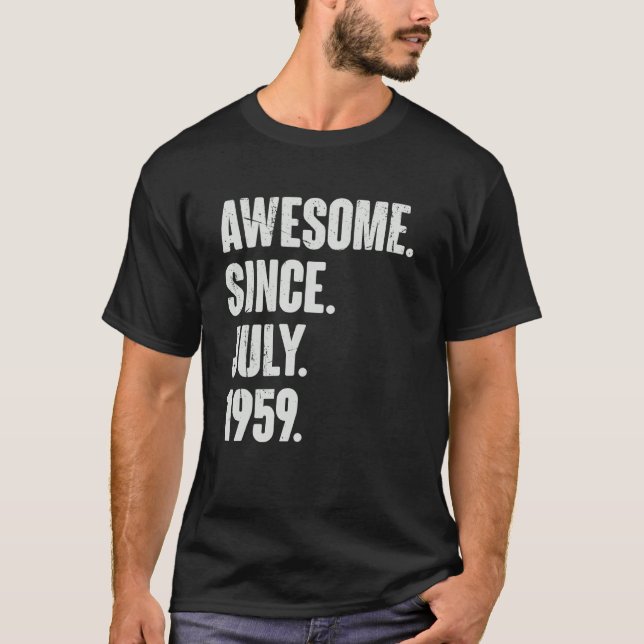 Camiseta 63 anos 63 anos Aniversário fantástico desde julho (Frente)