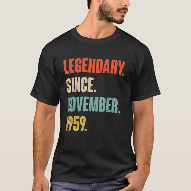 Camiseta 63 anos 63 anos Legendária de aniversário desde no (Frente)
