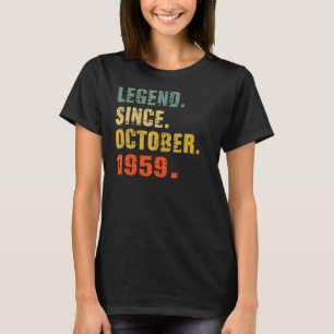 Camiseta 63 anos, 63 anos, lenda de aniversário desde 1 de 