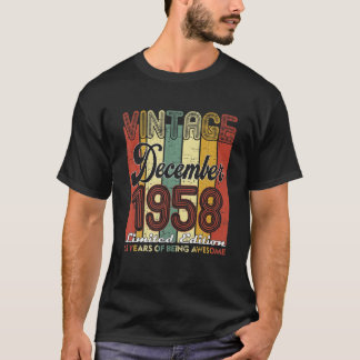 Camiseta 63 Anos De Idade Retrospectiva Dezembro De 1958 63