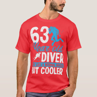 Camiseta 63 Anos Mergulhando Mergulhador Snorkel 63 Anivers