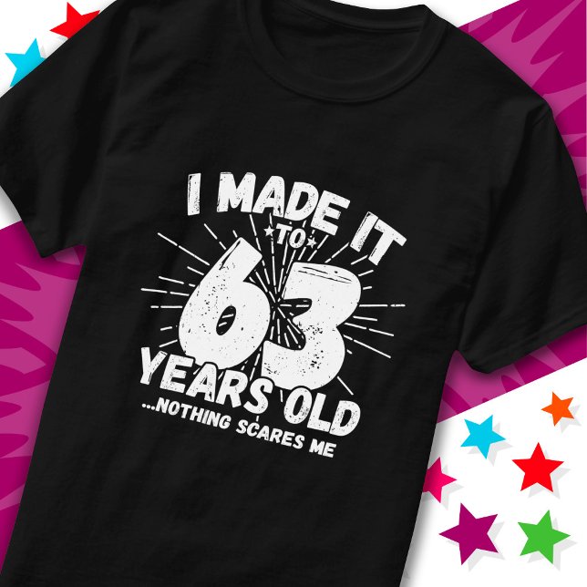 Camiseta 63 Anos Sarcástico Meme Engraçado 63 Anos Aniversá (Criador carregado)