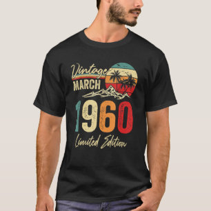 Camiseta 63 anos Vintage março 1960 63rd Birthday Men