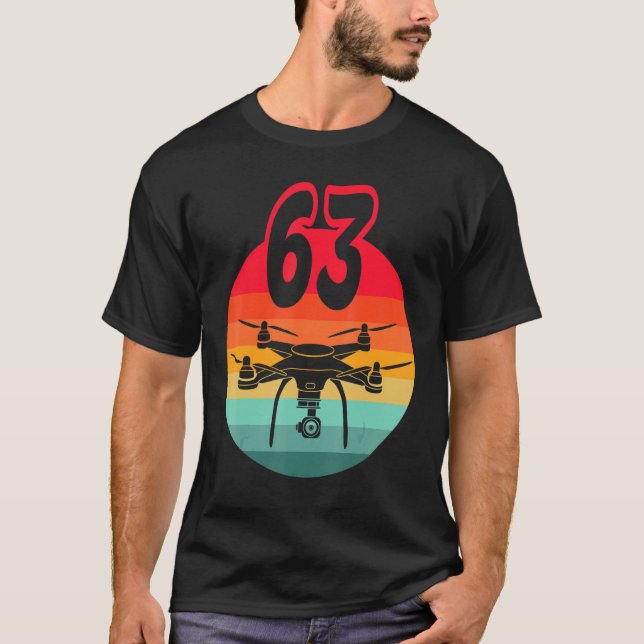 Camiseta 63rd Birthday I Retro Remote Control Drones With C (Frente)