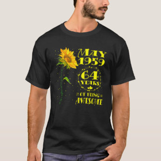 Camiseta 64. º aniversário de 64 anos Nascer de girassol em