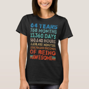 Camiseta 64. º aniversário incrível 64 anos retrô 7.