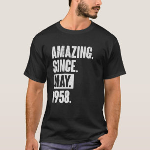 Camiseta 64 anos, 64 anos, aniversário incrível desde maio