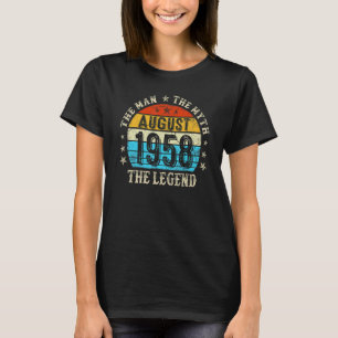 Camiseta 64 anos O homem mito lenda agosto de 1958 64th B