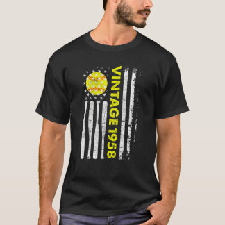 Camiseta 64 anos Vintage 1958 American Flag 64º Birth