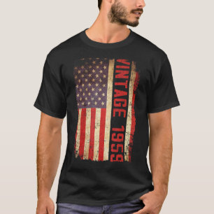Camiseta 64 anos Vintage 1959 American Flag 64º Birth