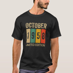 Camiseta 64 anos Vintage outubro de 1958 outubro Aniversári