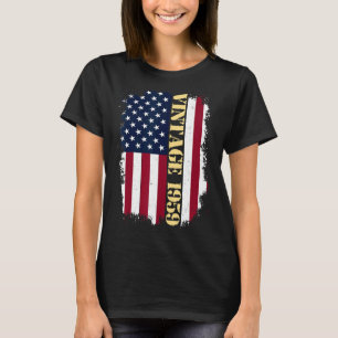 Camiseta 64 anos Vintage US Flag 1959 American Flag 64t