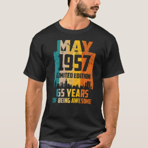 Camiseta 65º aniversário 65 anos incrível desde maio de 195