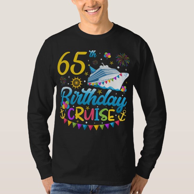 Camiseta 65º aniversário do Cruise B-Day Party Men Long Sle (Frente)