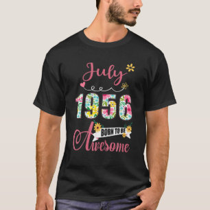 Camiseta 65º Aniversário Do Presente Floral Para Nasceres F