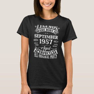 Camiseta 65º Nascer De Legendas De Aniversário Em Setembro 