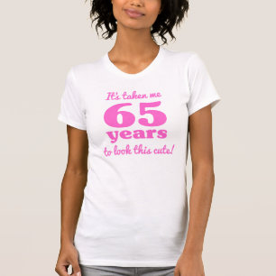 Camiseta 65.º aniversário bonito para mulheres