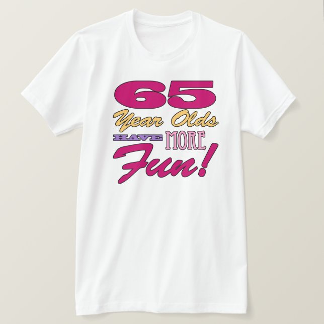 Camiseta 65.º aniversário divertido (Frente do Design)