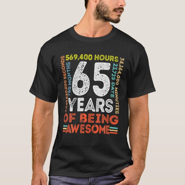 Camiseta 65.º aniversário do Awesmanutenção de 65 anos (Frente)