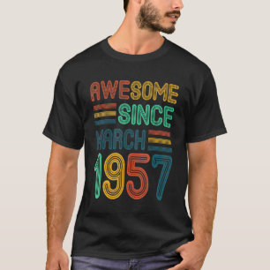 Camiseta 65.º aniversário incrível desde março de 1957 65 a