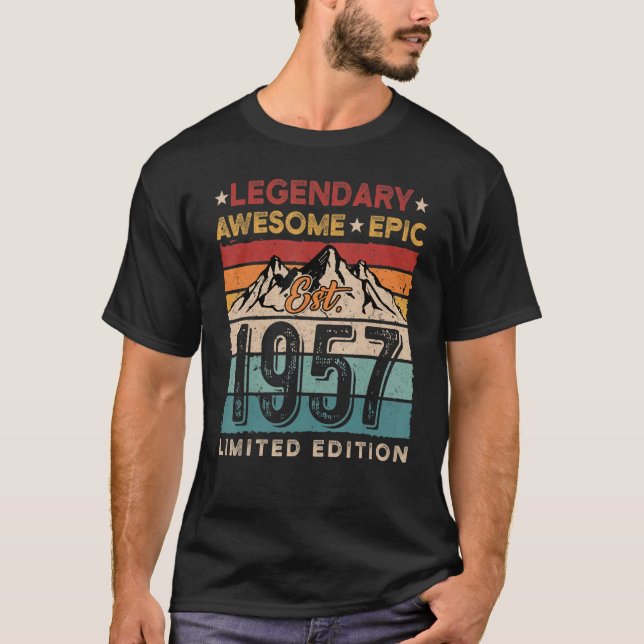 Camiseta 65. º aniversário Mens 65 anos no leste de 1957 (Frente)