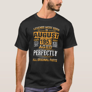 Camiseta 65. º aniversário para Nasceres de lendas agosto d