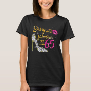 Camiseta 65.º Aniversário Sassy e fabuloso aos 65 anos