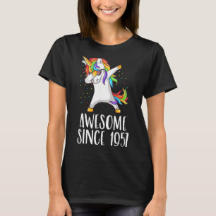 Camiseta 65.º aniversário Unicorn Dab Incrível desde 1957