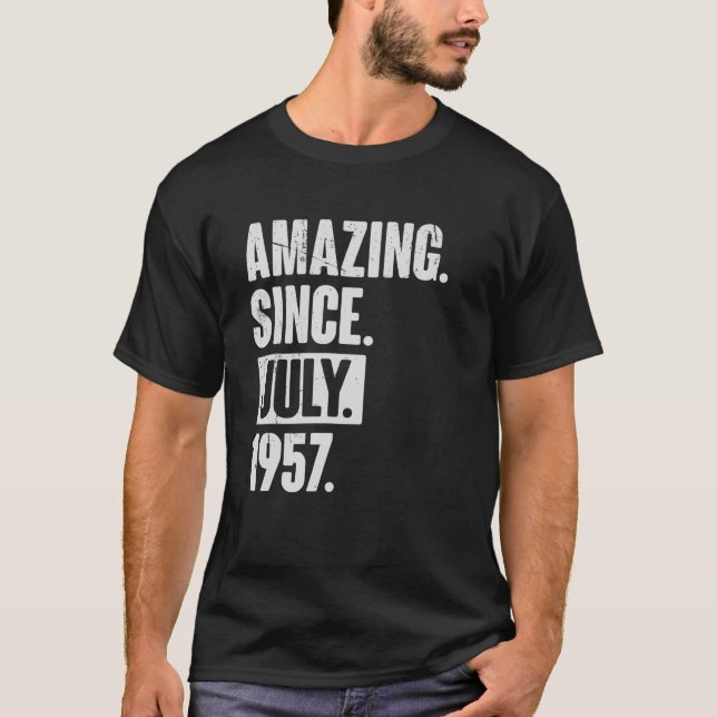 Camiseta 65 anos, 65 anos, aniversário incrível desde julho (Frente)