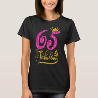 Camiseta 65 anos, 65 anos e fabulosa Rainha Cro de 65 anos