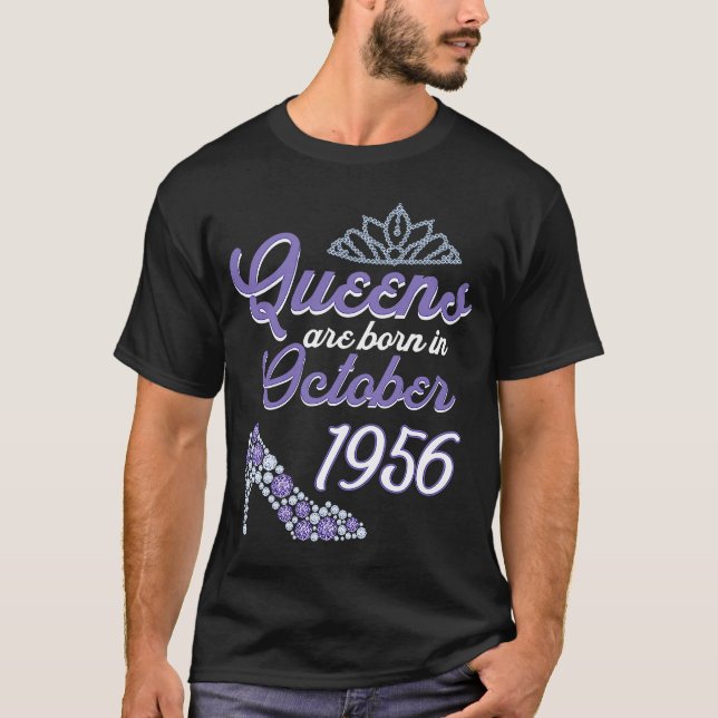 Camiseta 65 Anos De Idade Dia Outubro 1956 65º Aniversário  (Frente)