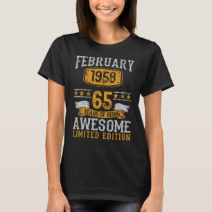 Camiseta 65 anos Fevereiro de 1958 65º aniversário