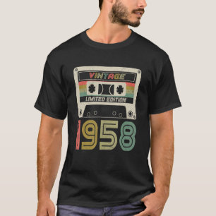 Camiseta 65 anos Vintage 1958 65th Birthday Cassette Ta